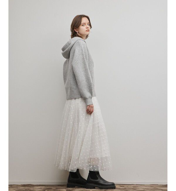 【グレースコンチネンタル/GRACE CONTINENTAL】 フロッキードットプリーツスカート