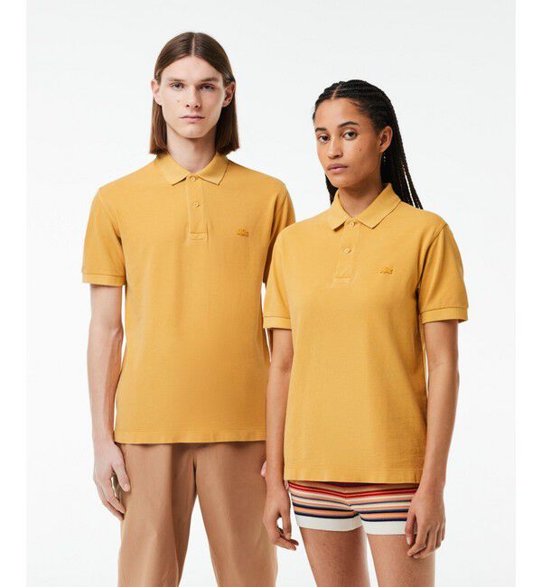 【ラコステ/LACOSTE】 オーガニックコットン ミネラルダイ鹿の子地 半袖ポロシャツ