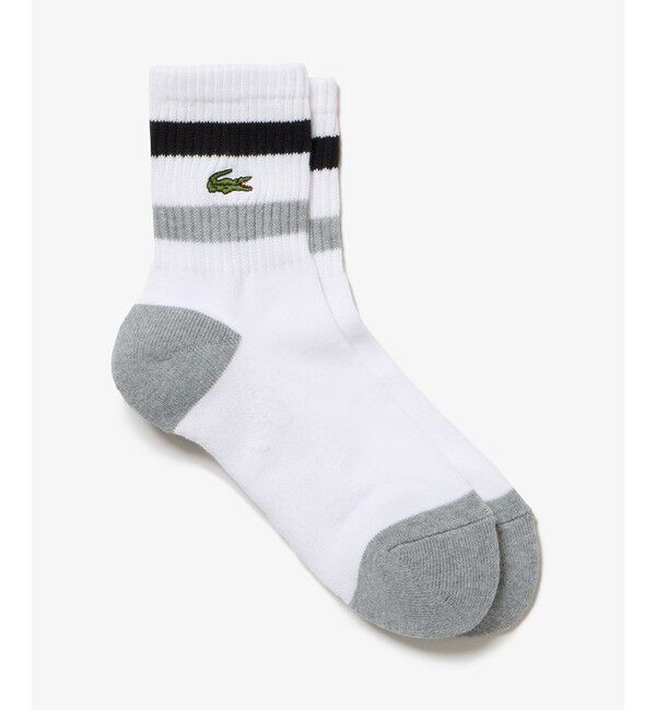 【ラコステ/LACOSTE】 バイカラーボーダーウィメンズアメリブソックス 22-24cm