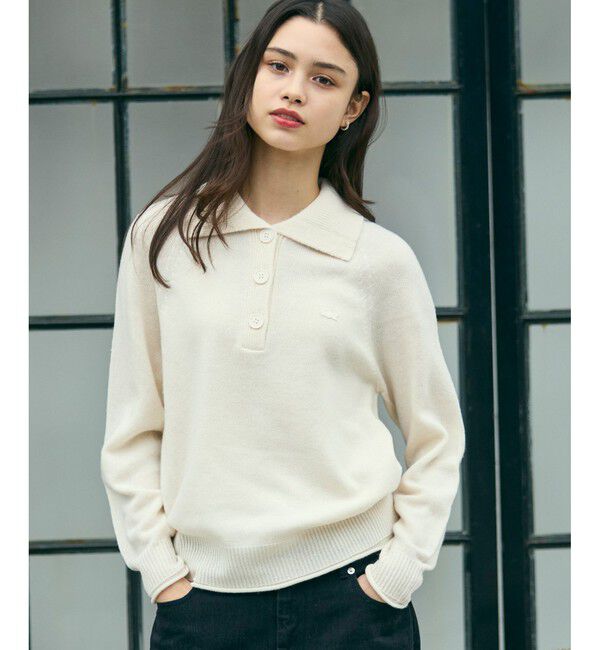 【ラコステ/LACOSTE】 3Dニッティングハーフボタンハイネック ウールニットポロセーター