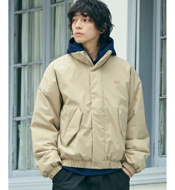 【ラコステ/LACOSTE】 撥水 防風 パデッド ボリュームテクニカルナイロンブルゾン