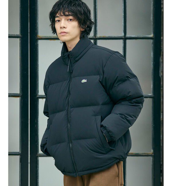 【ラコステ/LACOSTE】 撥水 防風 テクニカルファブリック ボリュームダウンフーデッドジャケット