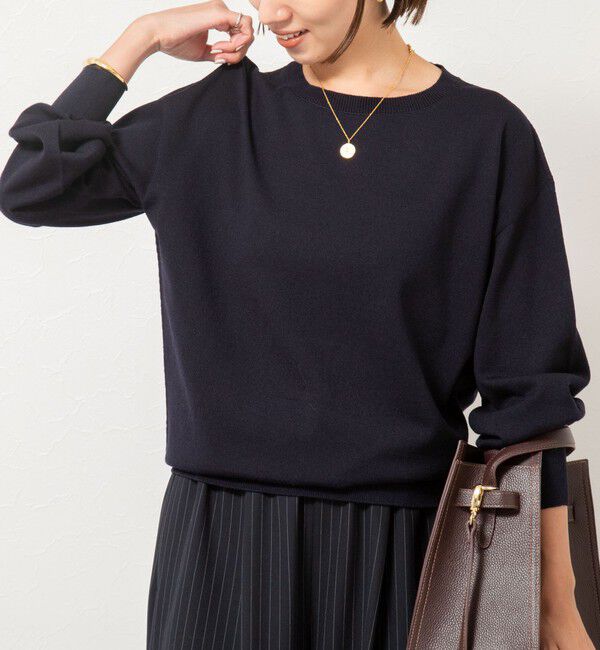 【ノーリーズ/NOLLEY'S】 《手洗い可能》《アンサンブル対応》バウンドウールクルーネックプルオーバー