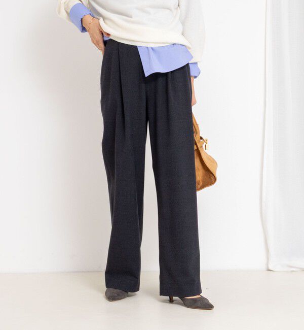 【ノーリーズ/NOLLEY'S】 ウォッシャブル両面起毛ワイドパンツ