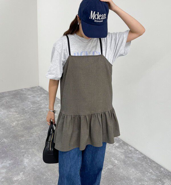 【フレディアンドグロスター/FREDY&GLOSTER】 チェック柄レイヤードキャミワンピース