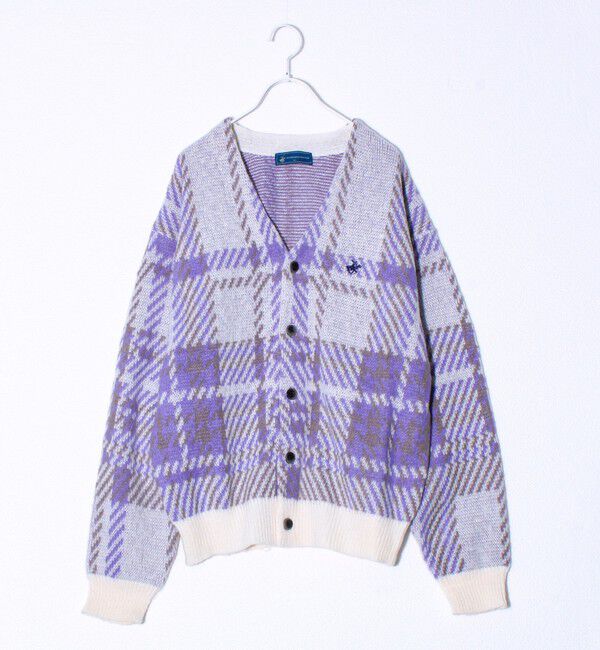 スクエアポケットダブルフェイス鹿の子カーディガン（LACOSTE