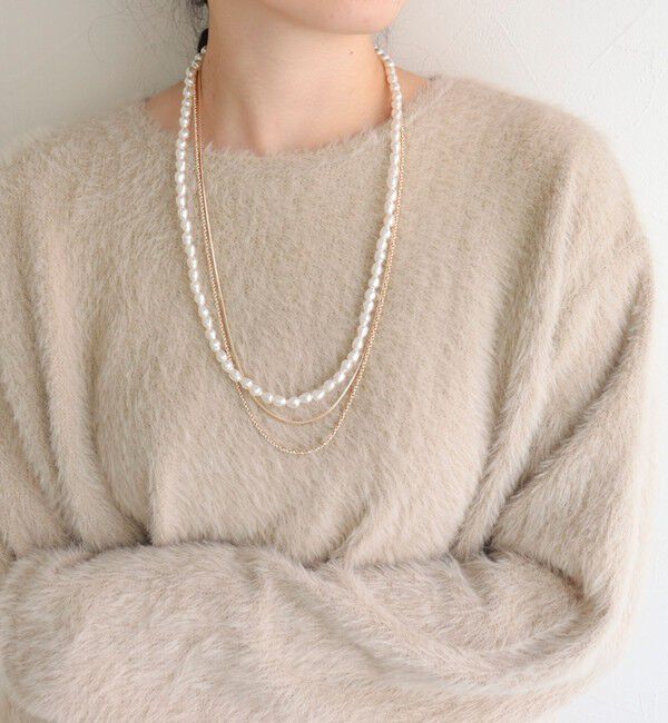 【フレディアンドグロスター/FREDY&GLOSTER】 パール＆チェン3セットネックレス