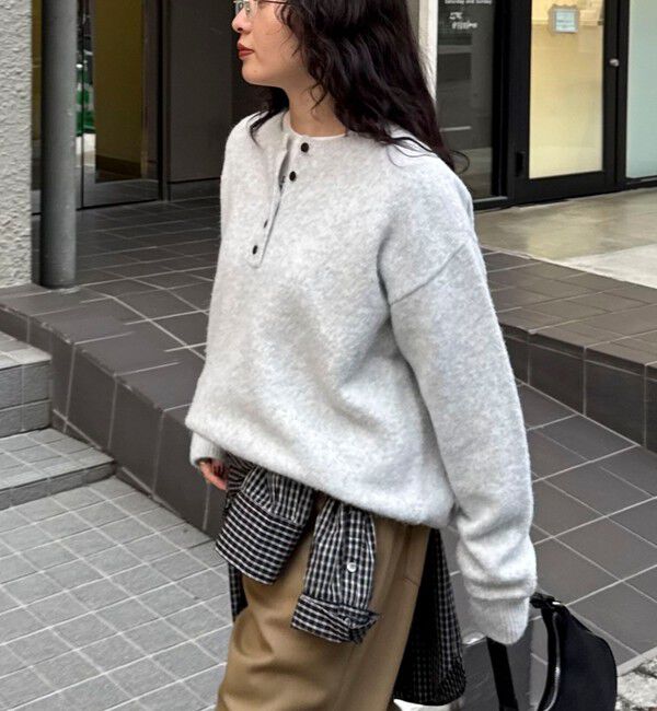 【フレディアンドグロスター/FREDY&GLOSTER】 ヘンリーネックニットプルオーバー