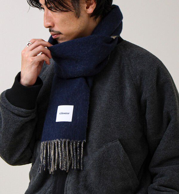 【フレディアンドグロスター/FREDY&GLOSTER】 【カシミヤブレンド】ウールリバーシブルソリッドマフラー