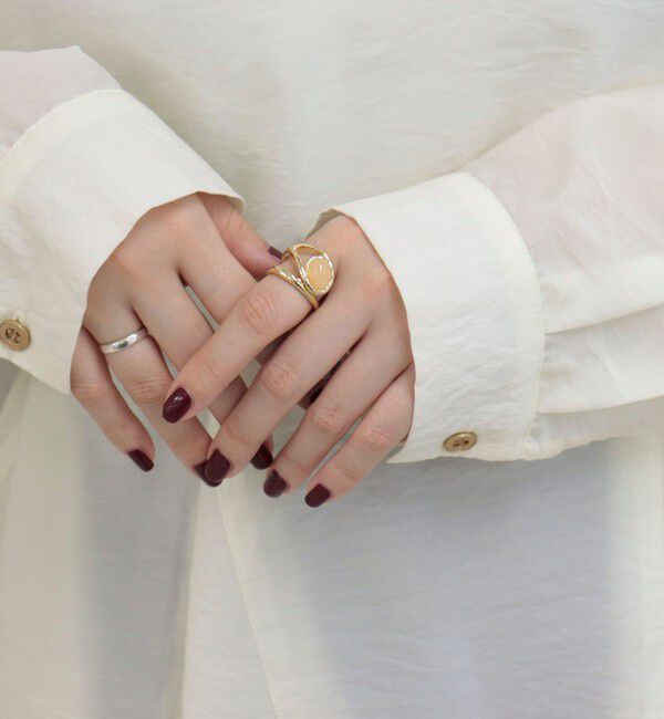 【フレディアンドグロスター/FREDY&GLOSTER】 カラーストーン×メタルラインリング