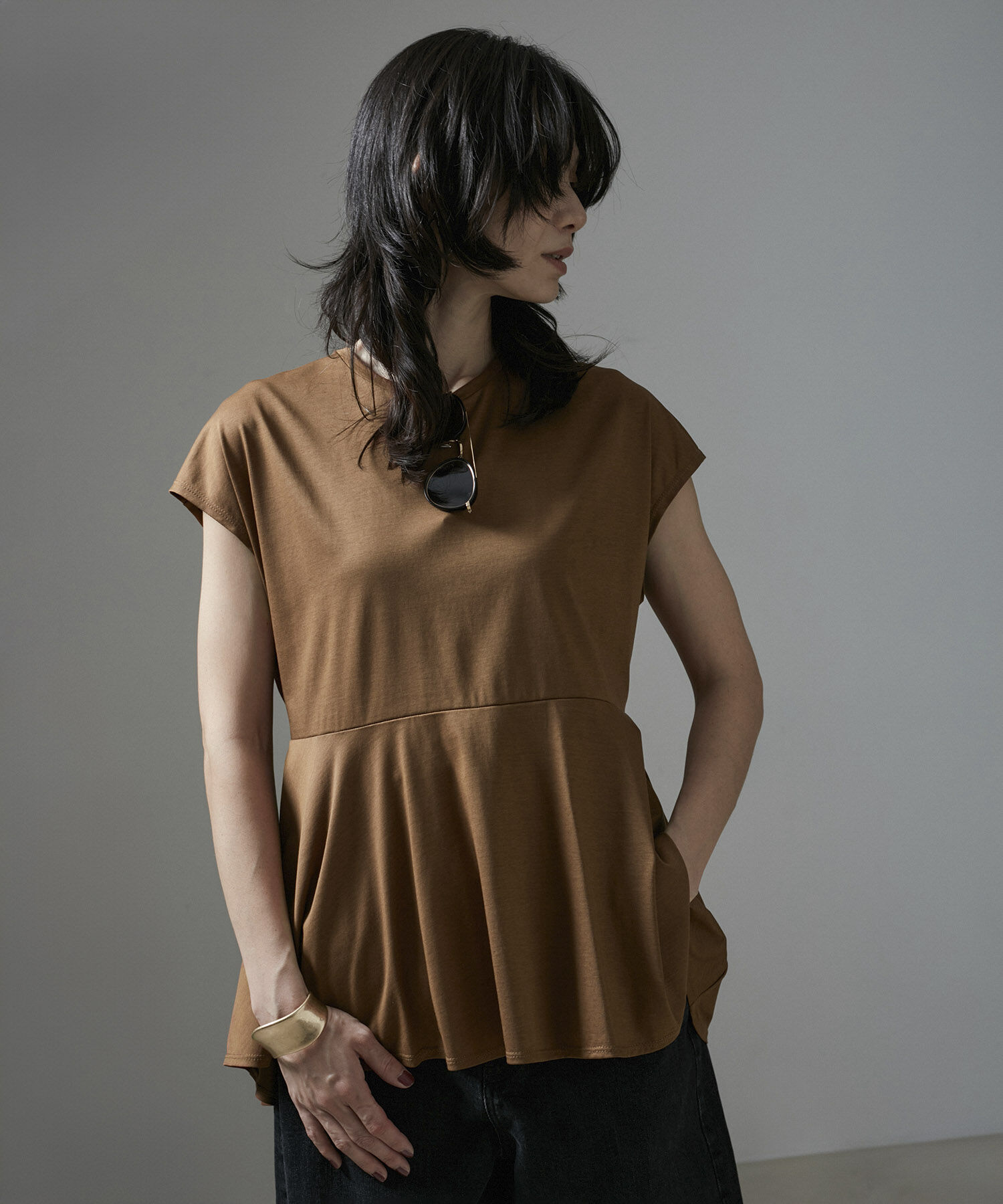 モテ系ファッションメンズ|【サロン　アダム　エ　ロペ/SALON adam et rope’】 【WEB限定】フレンチスリーブペプラムTシャツ