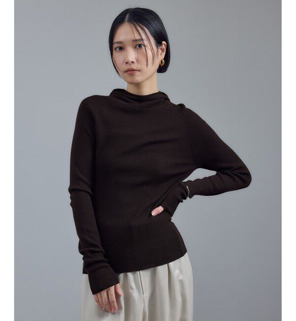 【サロン　アダム　エ　ロペ/SALON adam et rope’】 ハイゲージリブニットフードプルオーバー / イージーケア