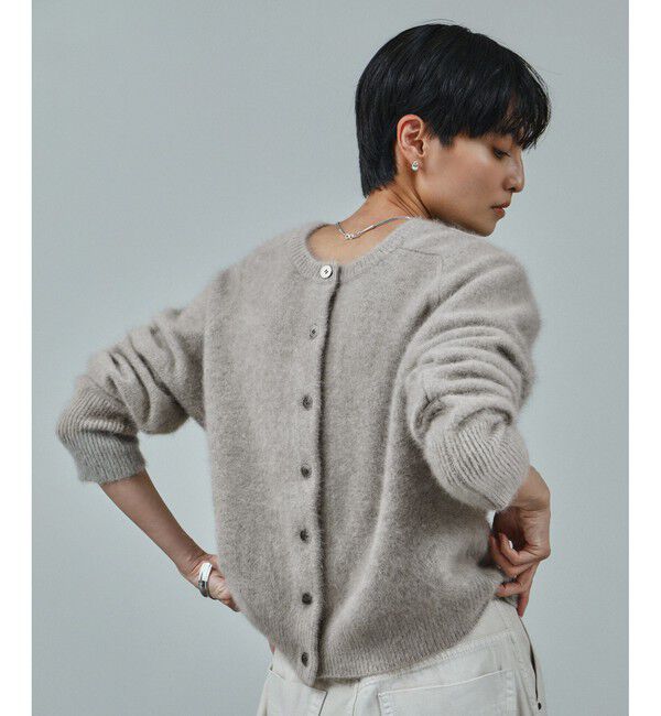 【サロン　アダム　エ　ロペ/SALON adam et rope’】 フォックスカシミヤ混 前後2WAYカーディガン / セットアップ対応