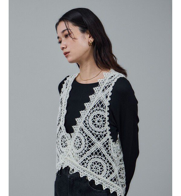 人気メンズファッション|【サロン　アダム　エ　ロペ/SALON adam et rope’】 エンブロイダリーレースジレ