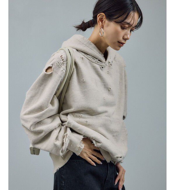 メンズファッションなら|【サロン　アダム　エ　ロペ/SALON adam et rope’】 【KURO（クロ）】MORE DAMAGE SWEAT PARKA