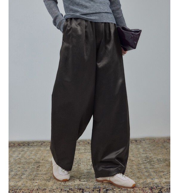 【サロン　アダム　エ　ロペ/SALON adam et rope’】 サテンフェードイージーカーヴィーパンツ