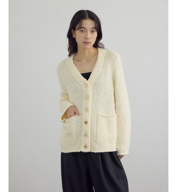 【サロン　アダム　エ　ロペ/SALON adam et rope’】 Vネックジャケットカーディガン
