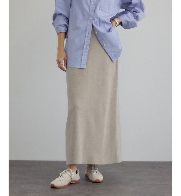 【サロン　アダム　エ　ロペ/SALON adam et rope’】 ナローロングスカート-CreamyCotton /クリーミーコットン-