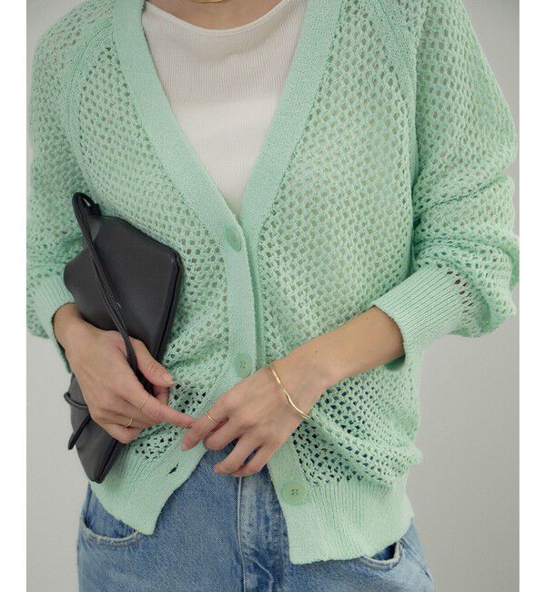 ファッションメンズお薦め|【サロン アダム エ ロペ/SALON adam et rope’】 ペーパーヤーンメッシュカーディガン