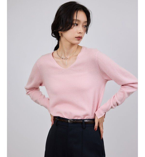 【ロペ/ROPE’】 カシミヤVネックニットプルオーバー