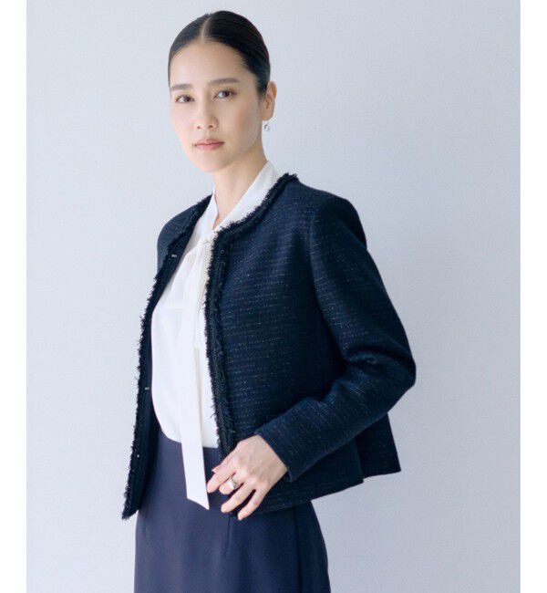 メンズファッションオススメ|【ロペ/ROPE’】 ミックスツイードノーカラージャケット/26SS