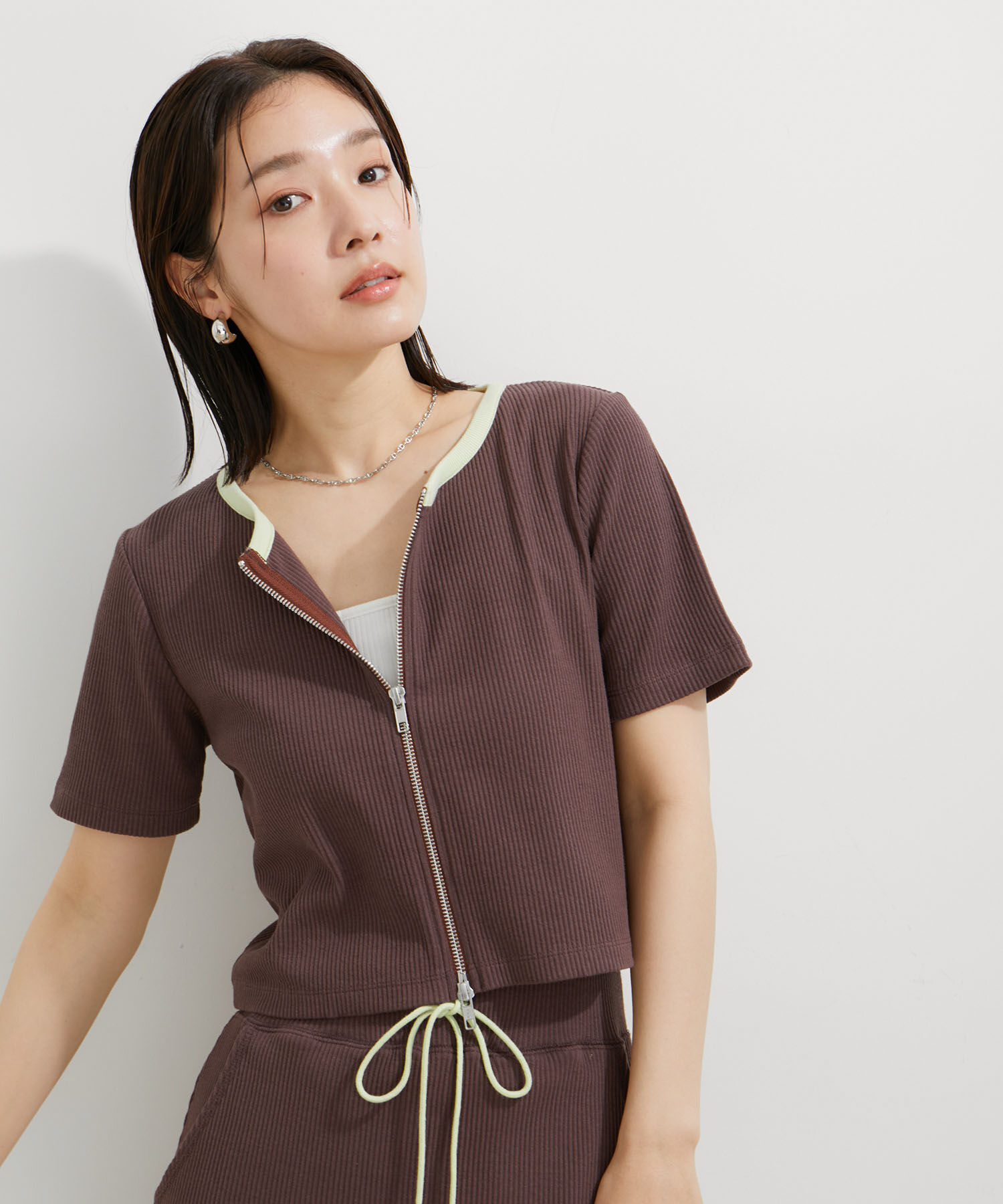 メンズファッションの一押し|【ビス/VIS】 【セットアップ対応】リブ半袖ZIPカーディガン【洗える】