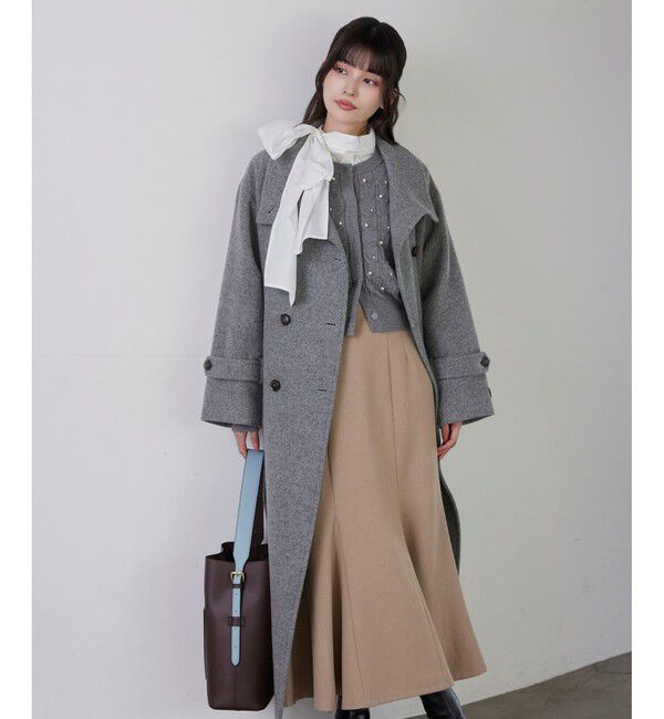 【ビス/VIS】 尾州シャギースタンドカラーロングコート/WEB限定PS・TMサイズ