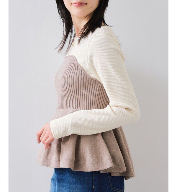 【ビス/VIS】 ペプラムニットドッキングプルオーバー