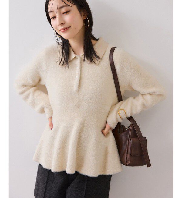 【ビス/VIS】 ペプラムデザインシャギーニット