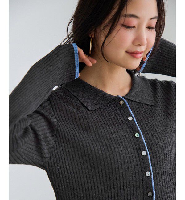 【現行品】Ballseyリンクスリブ Vネックカーディガン Ballsey（ボールジィ） ニット セーター リンクスリブ Vネック