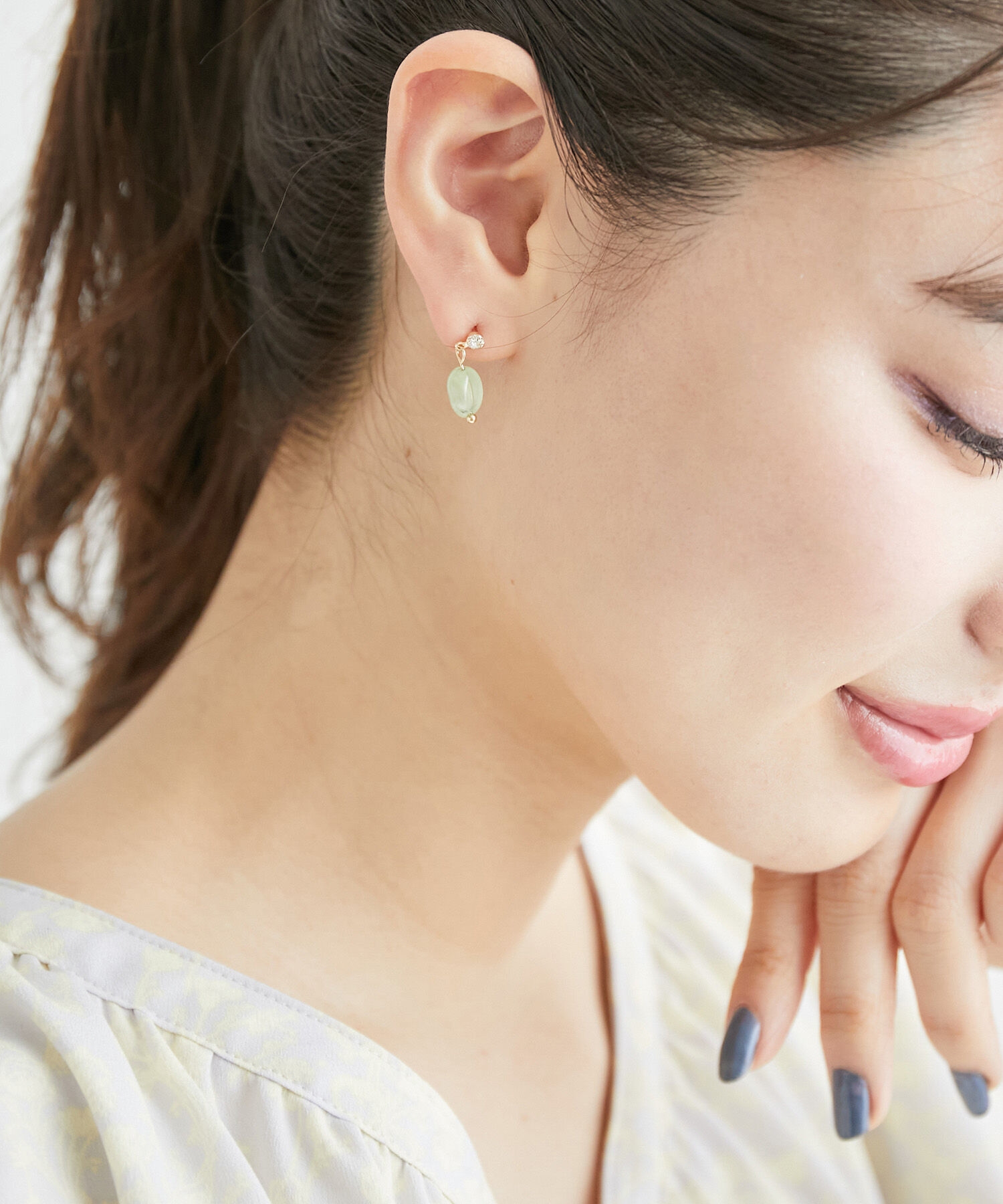 【ロペピクニック/ROPE' PICNIC】 クリアカラーストーンピアス