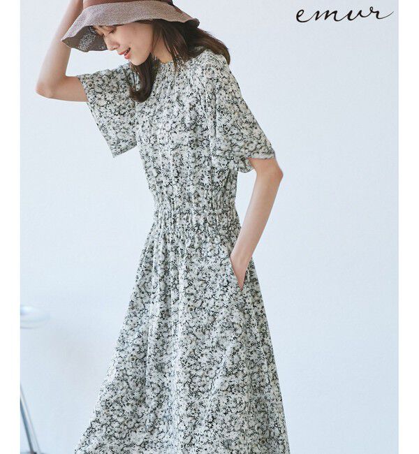 【ロペピクニック/ROPE' PICNIC】 【emur/エミュール】マーガレット柄シャーリングワンピース