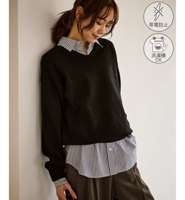 【ロペピクニック/ROPE' PICNIC】 マシュマロニットVネックプルオーバー/イージーケア・リンクコーデ