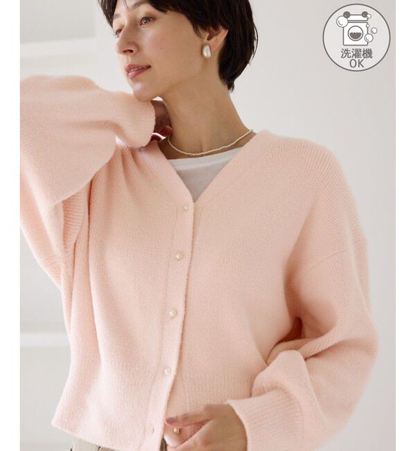 ファッションメンズお薦め|【ロペピクニック/ROPE' PICNIC】 スフレニットシリーズ パールボタンショートカーディガン/イージーケア・リンクコーデ