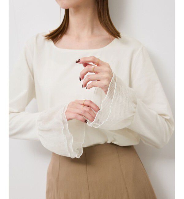 人気ファッションメンズ|【ロペピクニック/ROPE' PICNIC】 袖ラメシアープリーツカットトップス