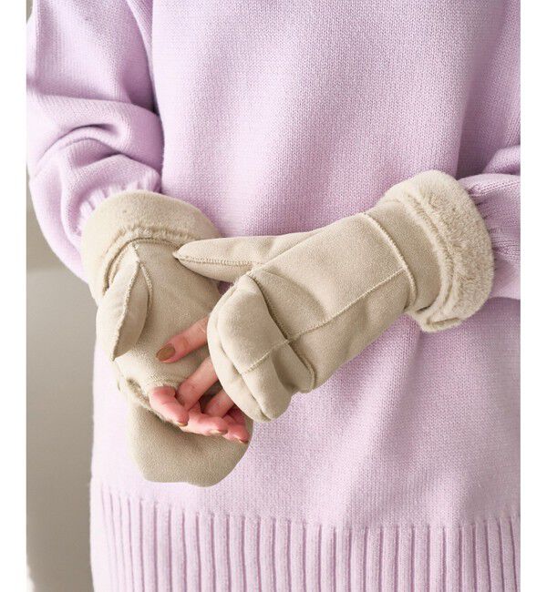 【ロペピクニック/ROPE' PICNIC】 洗えるひも付きミトングローブ