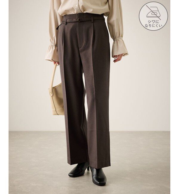 【ロペピクニック/ROPE' PICNIC】 裏起毛無地＆チェックアソートワイドパンツ/防シワ