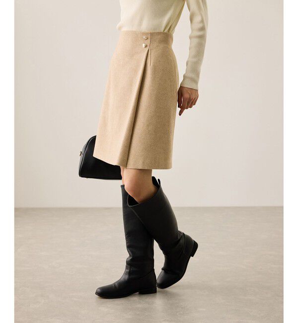 【ロペピクニック/ROPE' PICNIC】 ラメカルゼラップ風金ボタンミニスカート