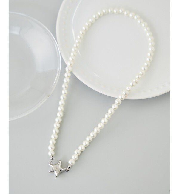 【ロペピクニック/ROPE' PICNIC】 スターモチーフマグネットガラスパールネックレス