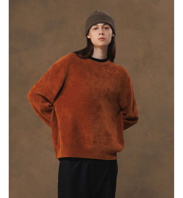 【アダム　エ　ロペ/ADAM ET ROPE’】 モールヤーン クルーネック ニットプルオーバー / ロングシーズン着用可能