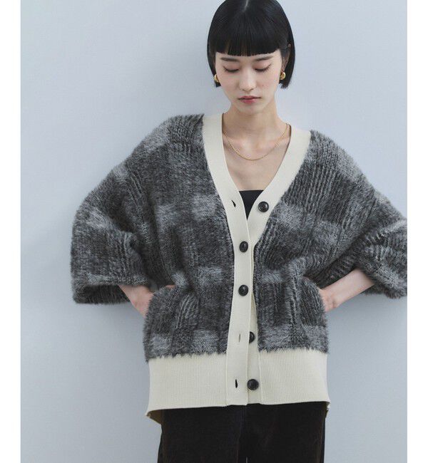 ファッションメンズのイチオシ|【アダム　エ　ロペ/ADAM ET ROPE’】 【WEB限定】・【サステナブル】フェザーヤーンチェックカーディガン