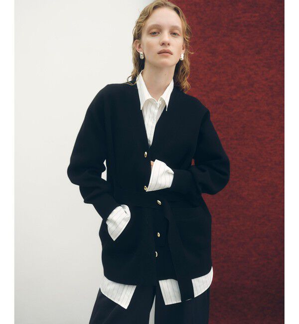 【アダム　エ　ロペ/ADAM ET ROPE’】 【サステナブル】マルチWAYベルテッドミドルカーディガン