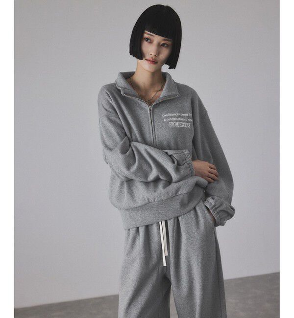 REMI RELIEF/レミレリーフ】別注ハーフzipスウェット（Rouge vif