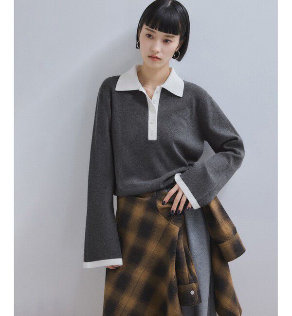 メンズファッションなら|【アダム　エ　ロペ/ADAM ET ROPE’】 【WEB限定】・【サステナブル】バイカラーポロニットプルオーバー