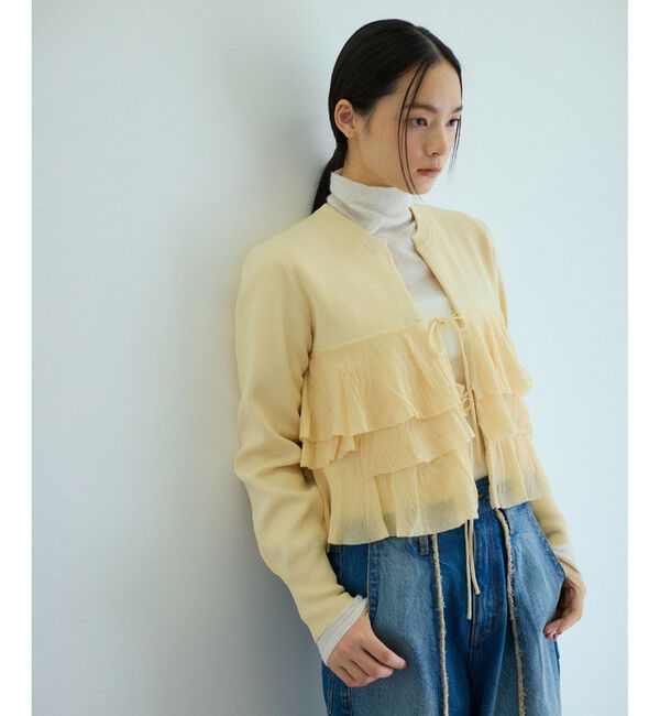 ファッションメンズお薦め|【アダム　エ　ロペ/ADAM ET ROPE’】 【サステナブル】フリルカーディガン