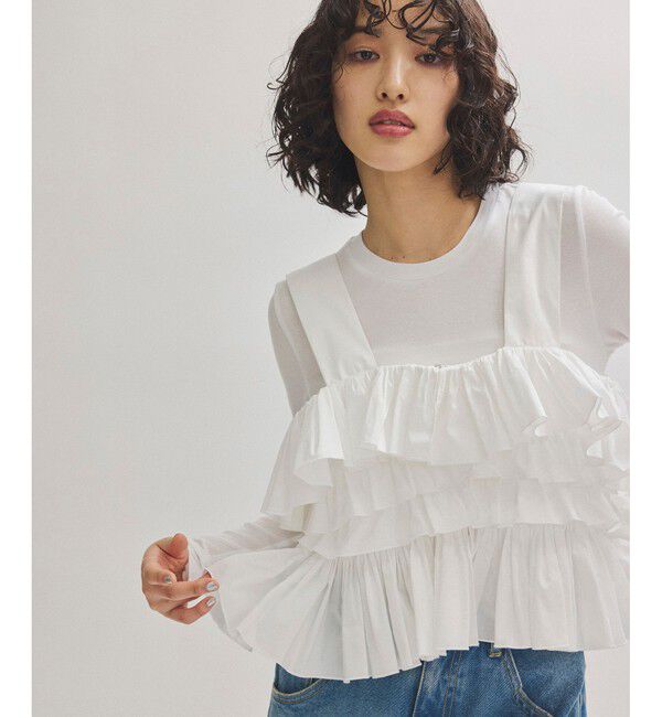 メンズファッションオススメ|【アダム エ ロペ/ADAM ET ROPE’】 フリルベストセットロンT