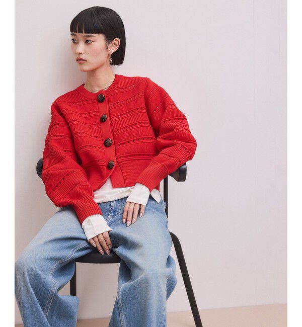 モテ系メンズファッション|【アダム エ ロペ/ADAM ET ROPE’】 【WEB限定】mixパターンニットカーディガン