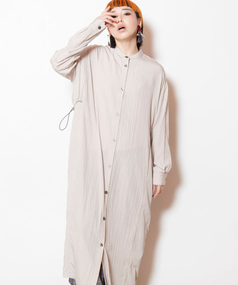 【オズモーシス/OSMOSIS】 バックタックシャツワンピース