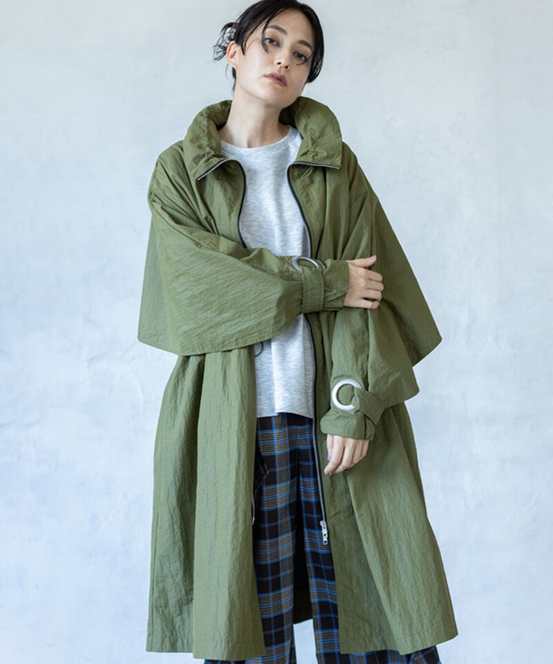 【新品】ボールジィ　ライトタフタ ジップアップロングコート 新品】ボールジィライトタフタ ジップアップロングコート