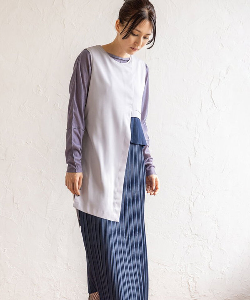 【オズモーシス/OSMOSIS】 2WAYレイヤードプリーツワンピース